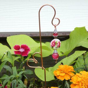 Copper Heart Plant Stake for Indoor or Outdoor Plant Decoration, Yard Art,